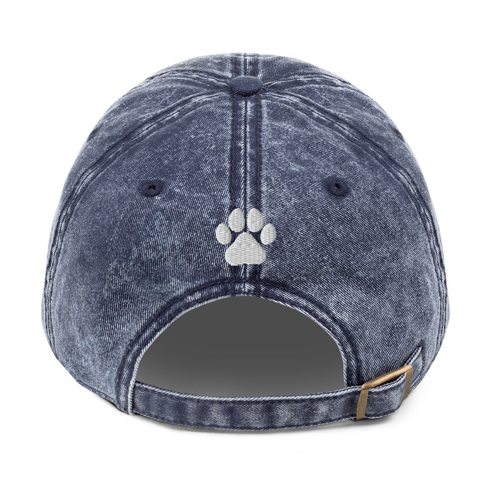 Crazy Goldendoodle Lady - Paw Print on Back - Vintage Cotton Twill Cap