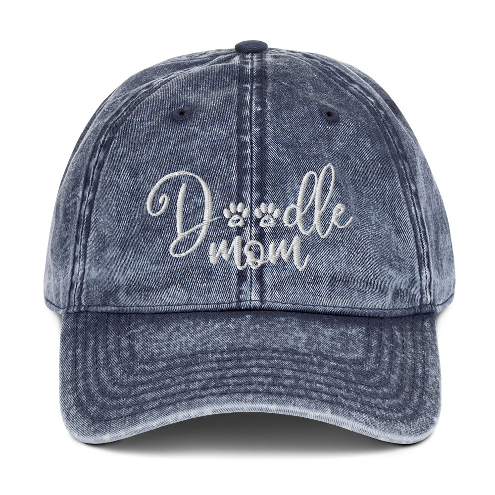 Doodle Mom Embroidered Vintage Cotton Twill Cap