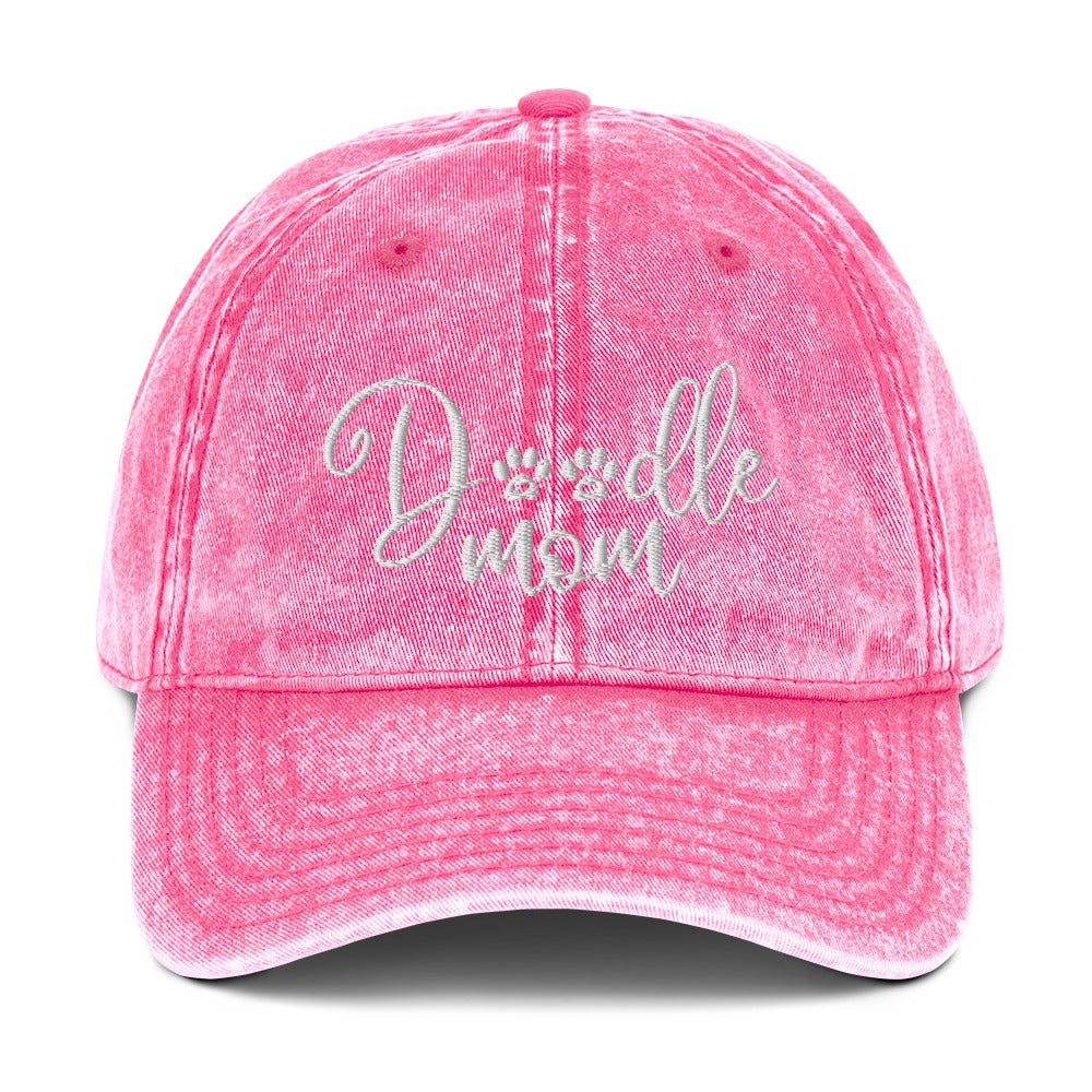 Doodle Mom Embroidered Vintage Cotton Twill Cap