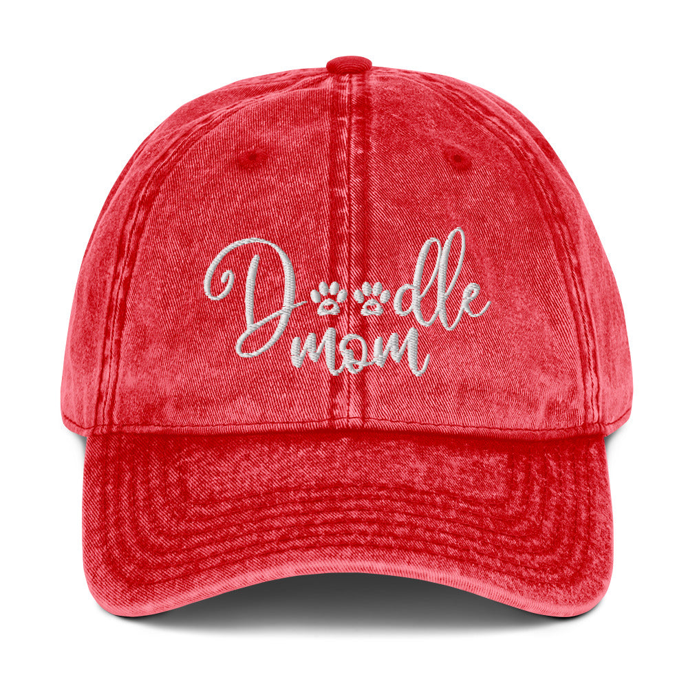 Doodle Mom Embroidered Vintage Cotton Twill Cap