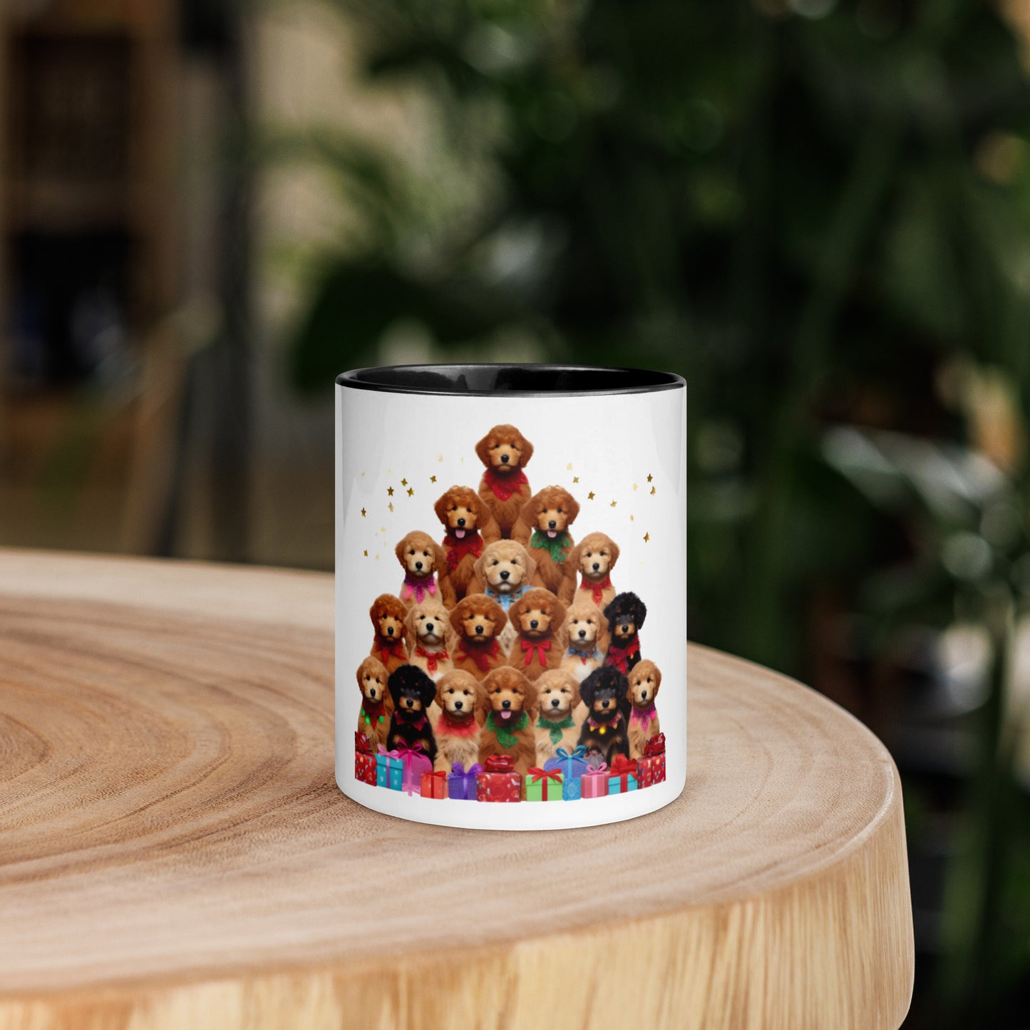 Doodle Christmas Tree Mug with Color Inside