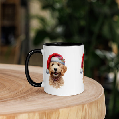 Christmas Doodle Puppy Mug with Color Inside