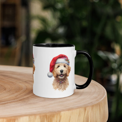 Christmas Doodle Puppy Mug with Color Inside