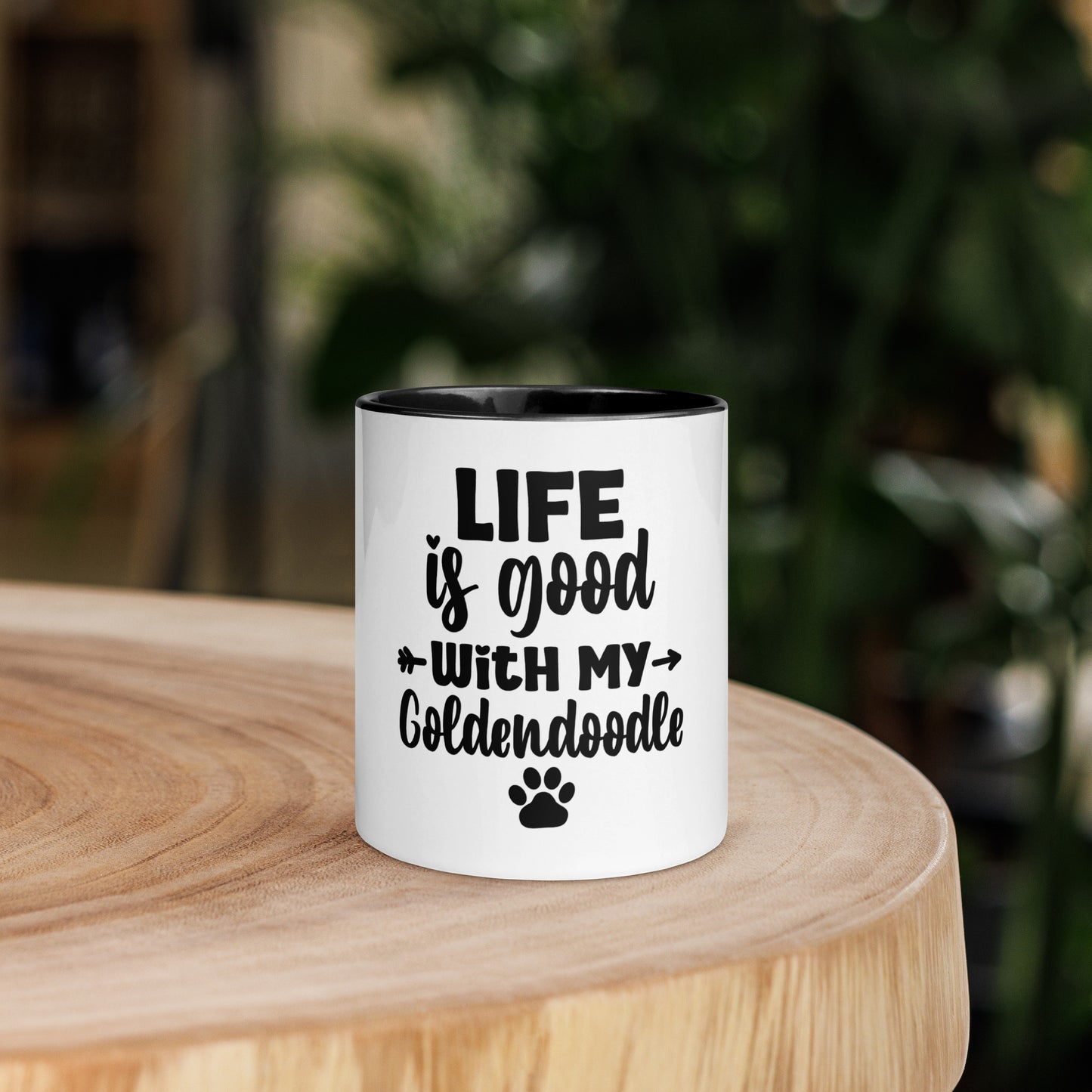 Life is Good Goldendoodle Mug with Color Inside