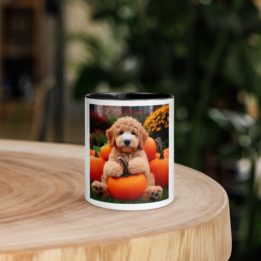 Fall Doodle Puppy Mug with Color Inside