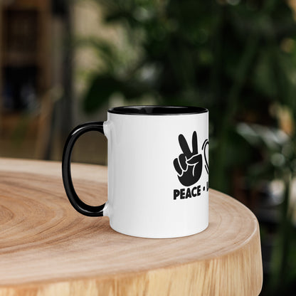 Peace Love Doodle Mug with Color Inside