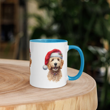 Christmas Doodle Puppy Mug with Color Inside