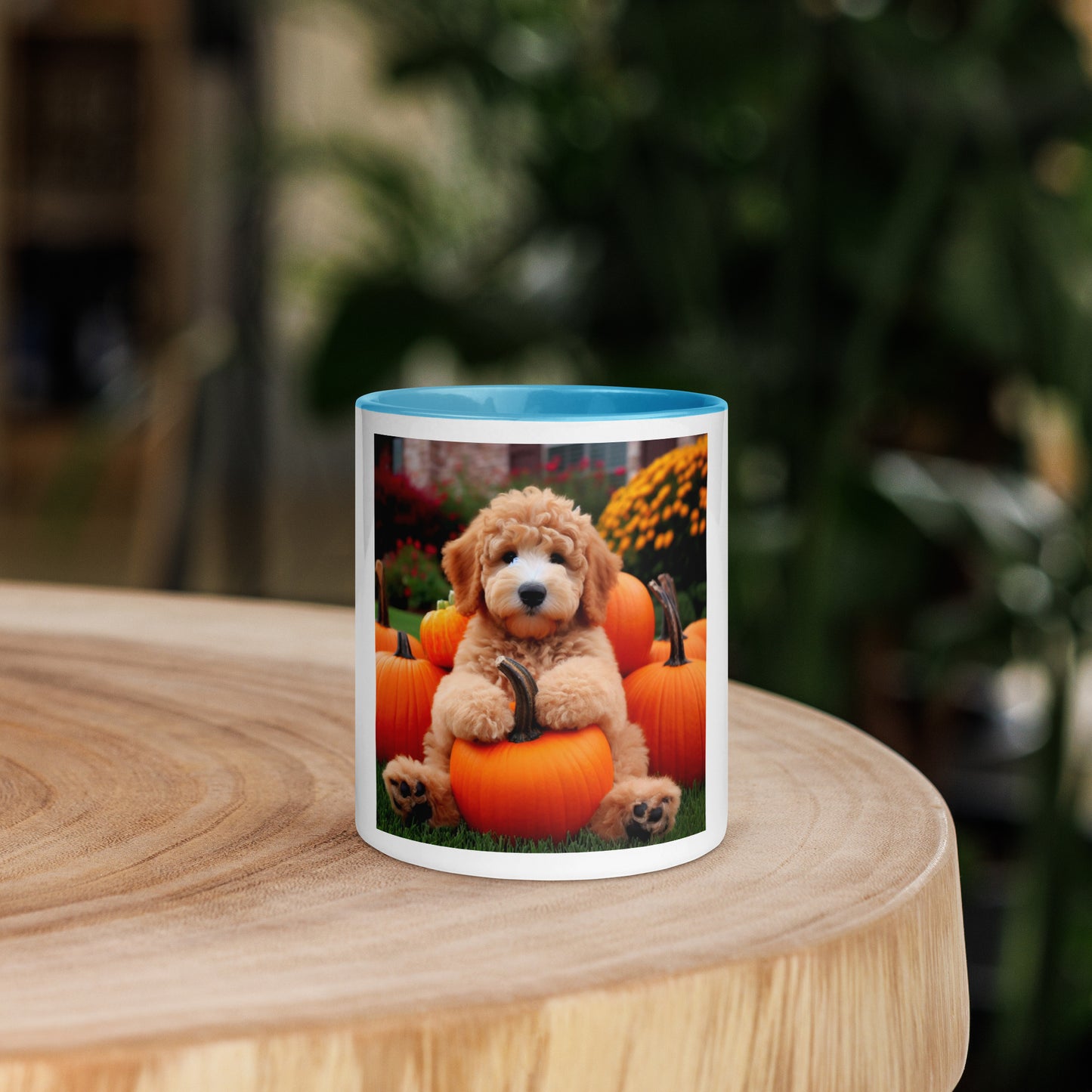 Fall Doodle Puppy Mug with Color Inside