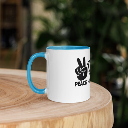 Peace Love Doodle Mug with Color Inside