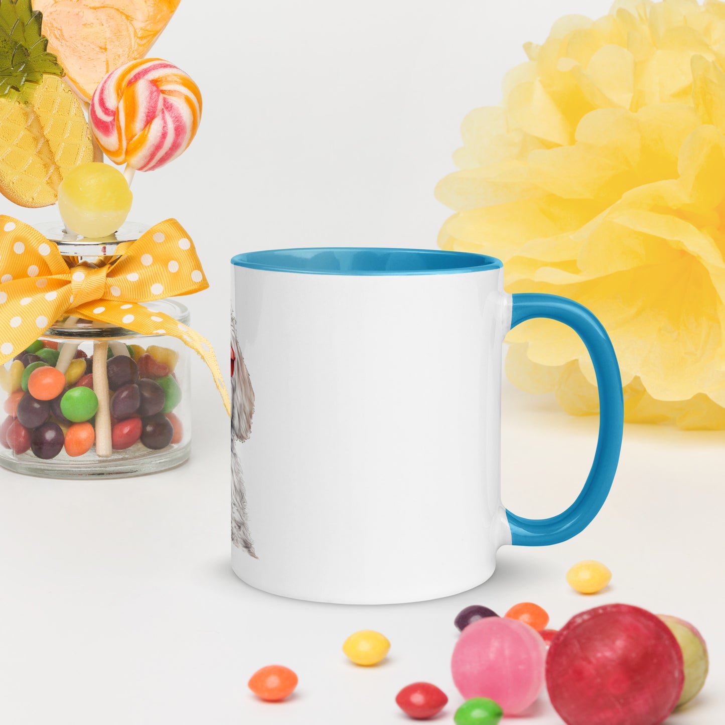 White Doodle Mug with Color Inside