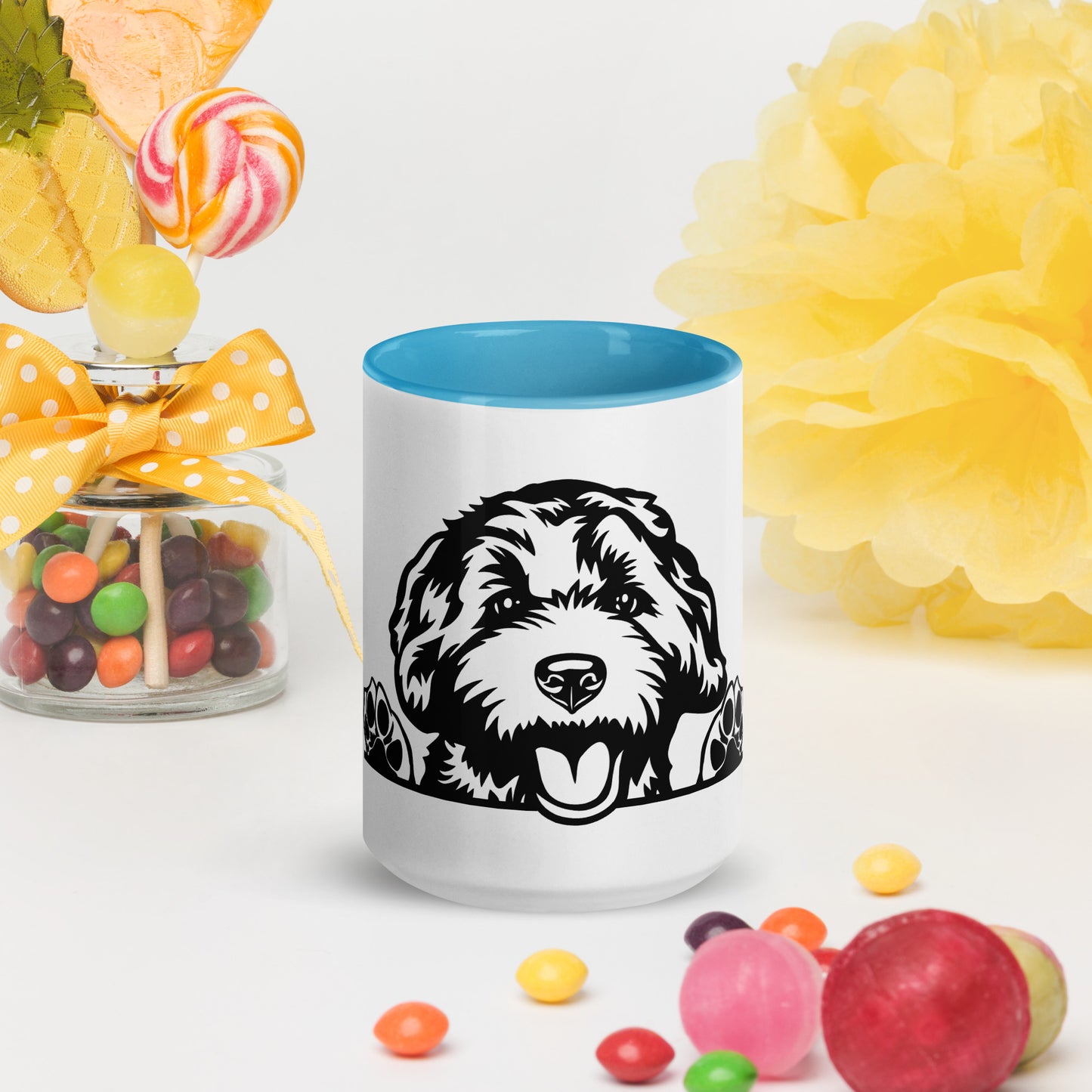 Dood Mug with Color Inside - Adorable Doodle!