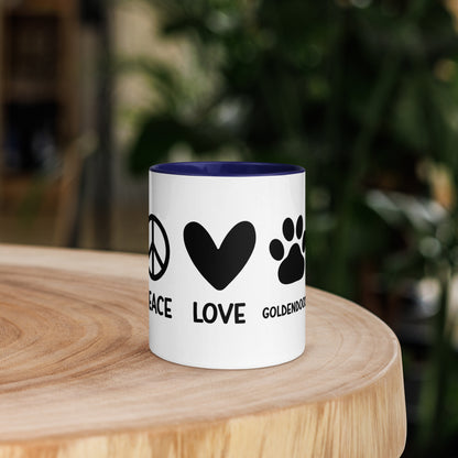 Peace Love Goldendoodle Mug with Color Inside