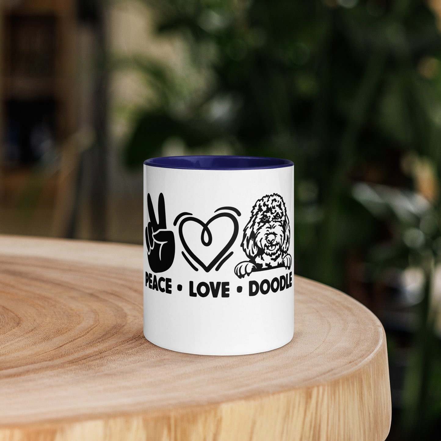 Peace Love Doodle Mug with Color Inside