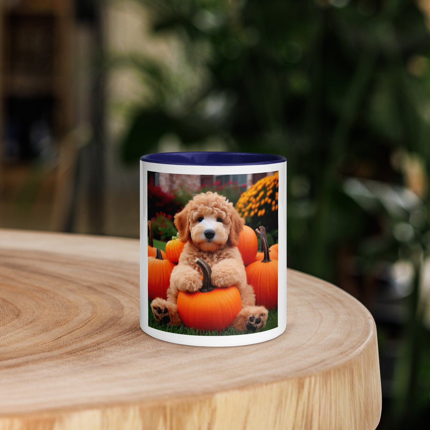 Fall Doodle Puppy Mug with Color Inside