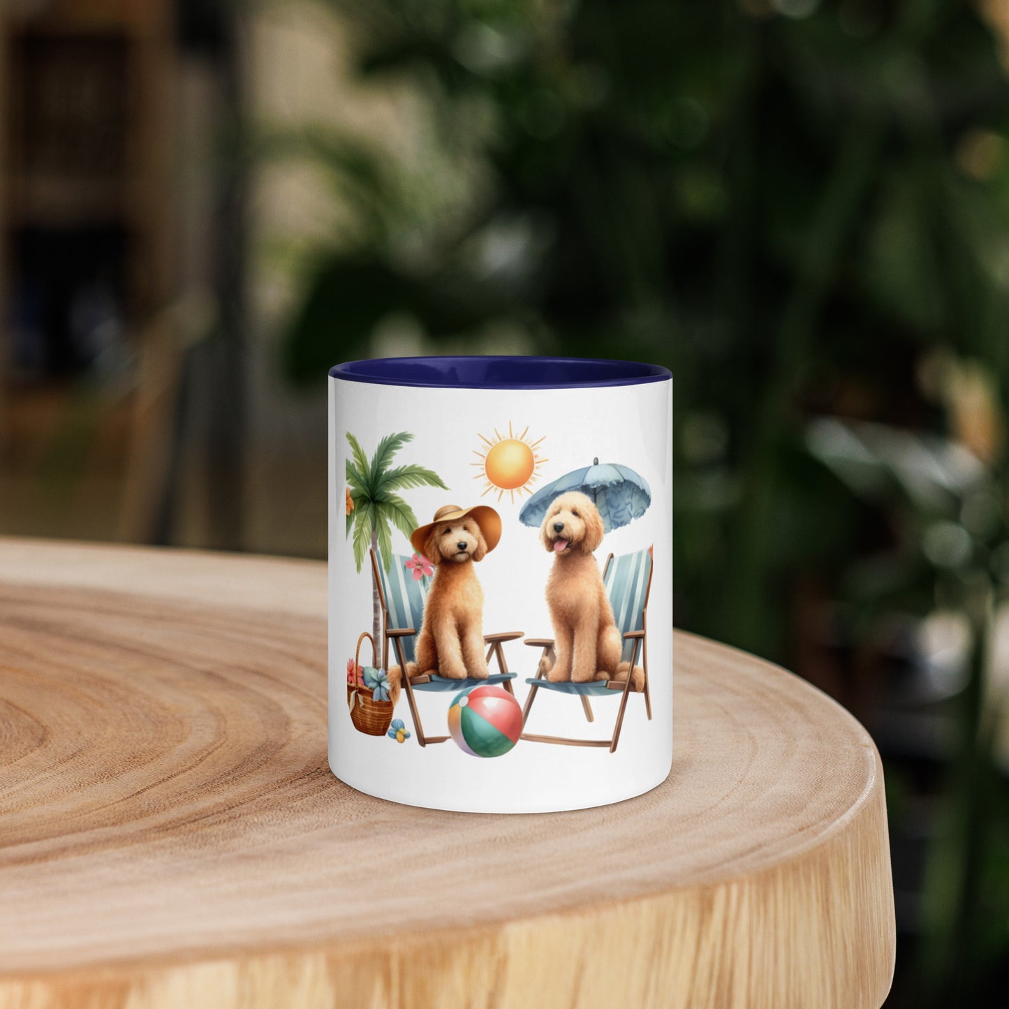 Doodles Beach Mug with Color Inside