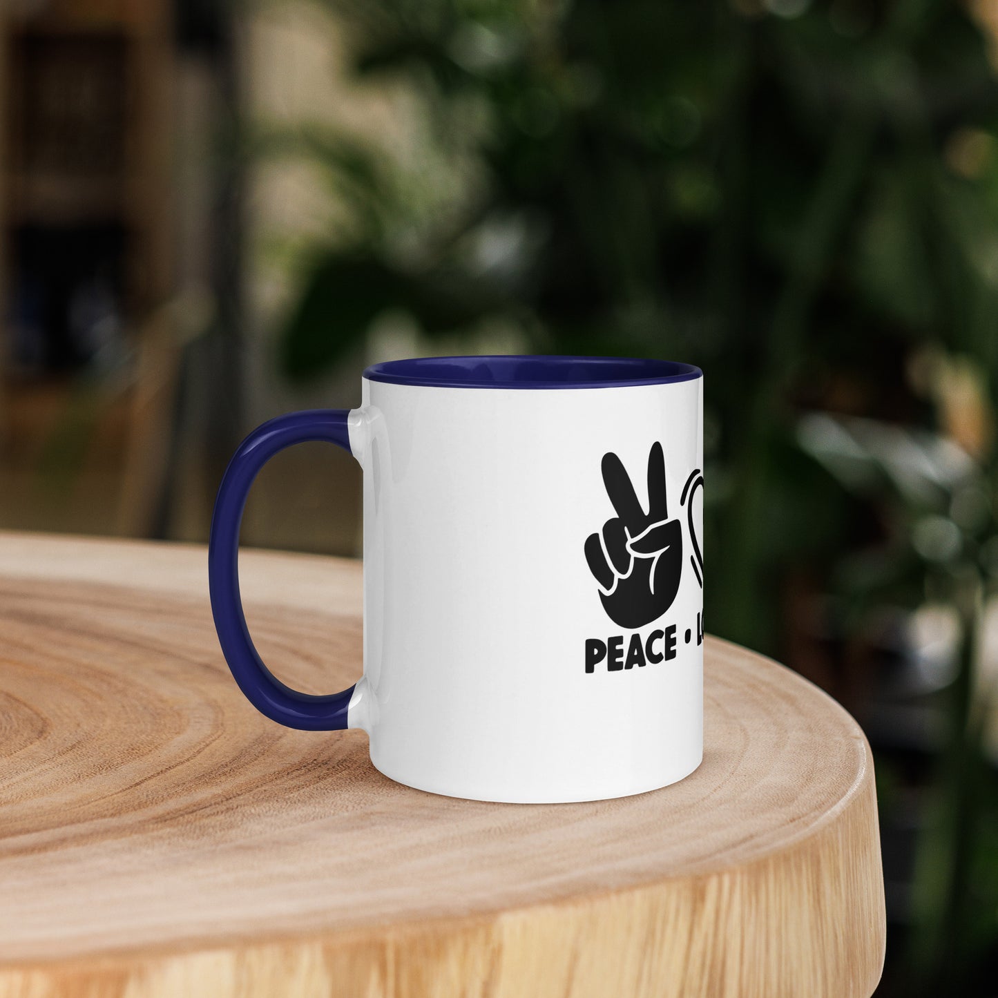 Peace Love Doodle Mug with Color Inside