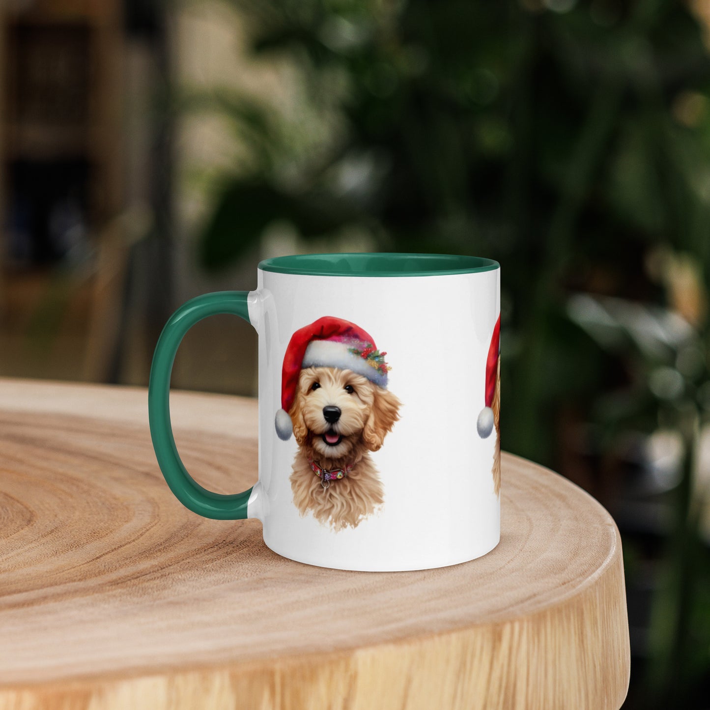 Christmas Doodle Puppy Mug with Color Inside