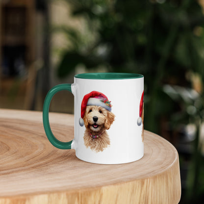 Christmas Doodle Puppy Mug with Color Inside