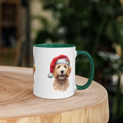 Christmas Doodle Puppy Mug with Color Inside