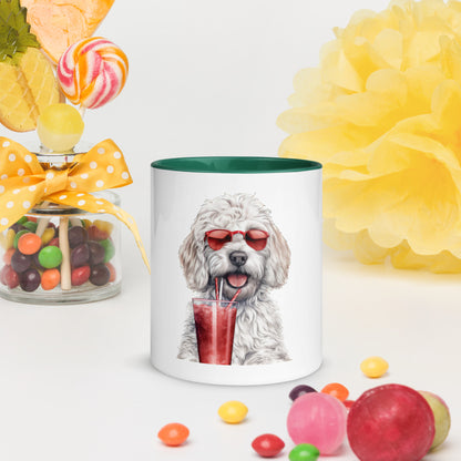 White Doodle Mug with Color Inside