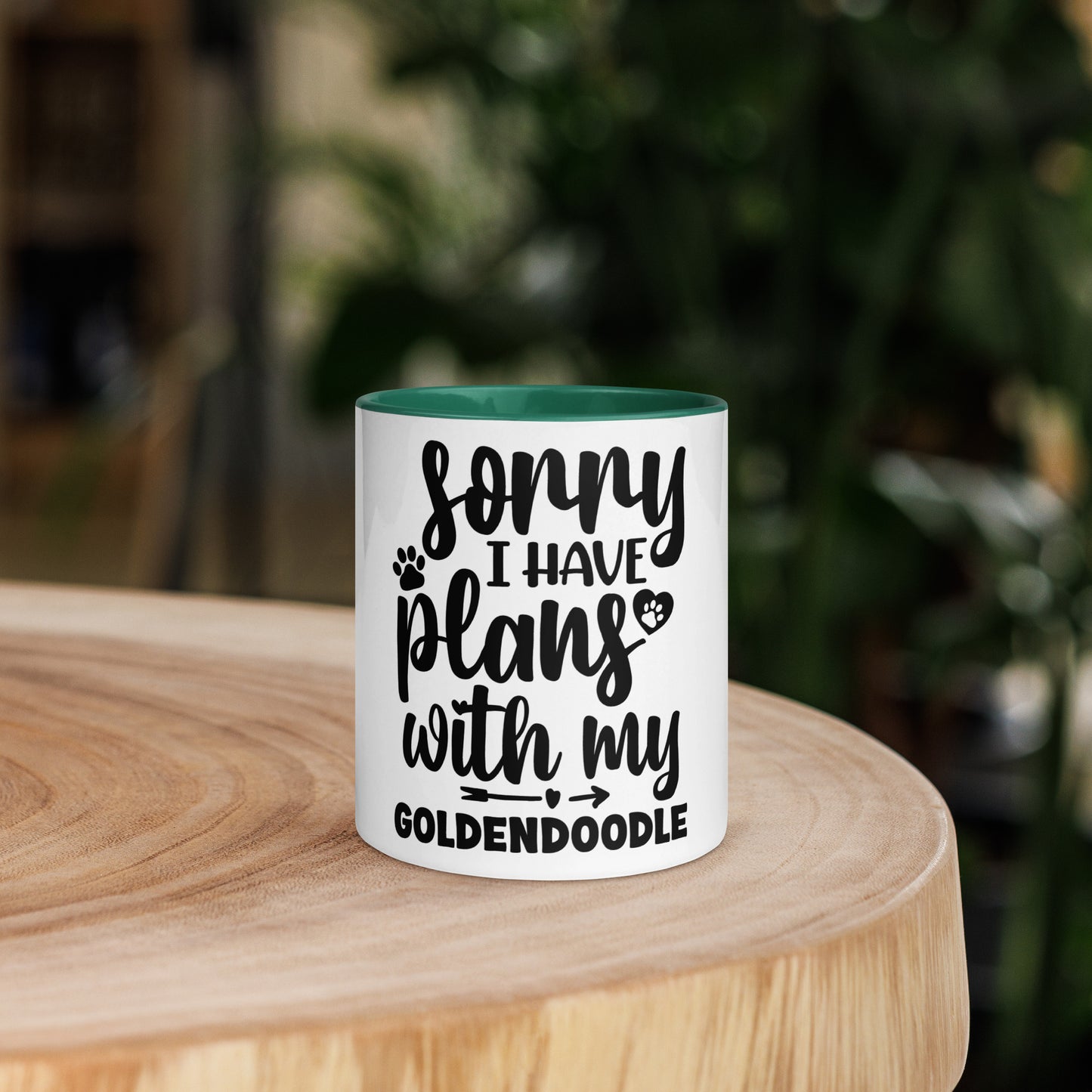 Plans with my Goldendoodle Mug with Color Inside