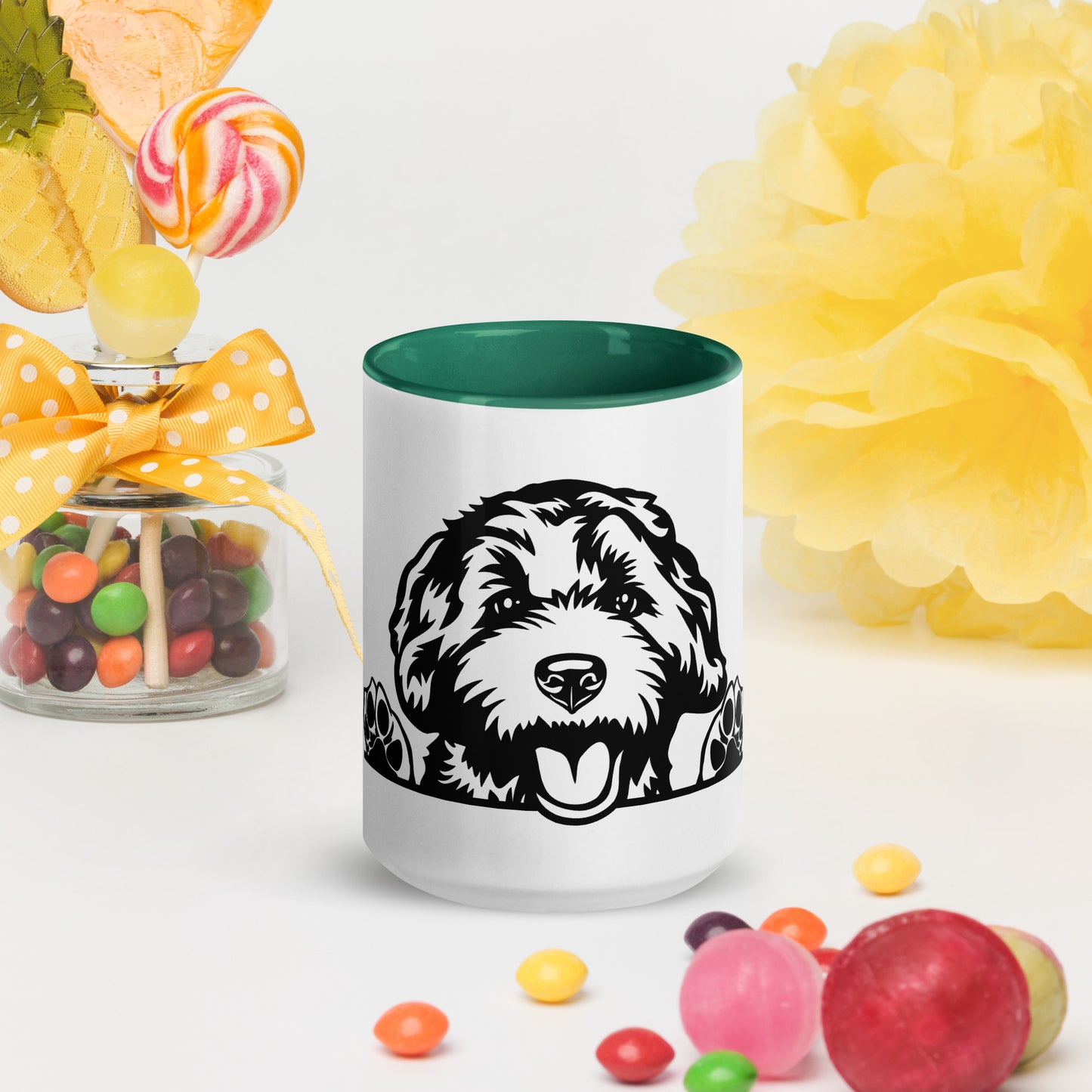 Dood Mug with Color Inside - Adorable Doodle!