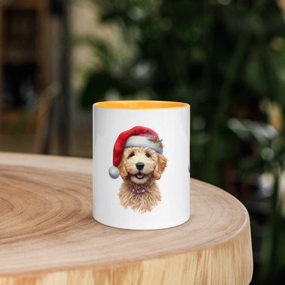 Christmas Doodle Puppy Mug with Color Inside