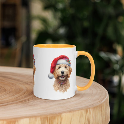 Christmas Doodle Puppy Mug with Color Inside