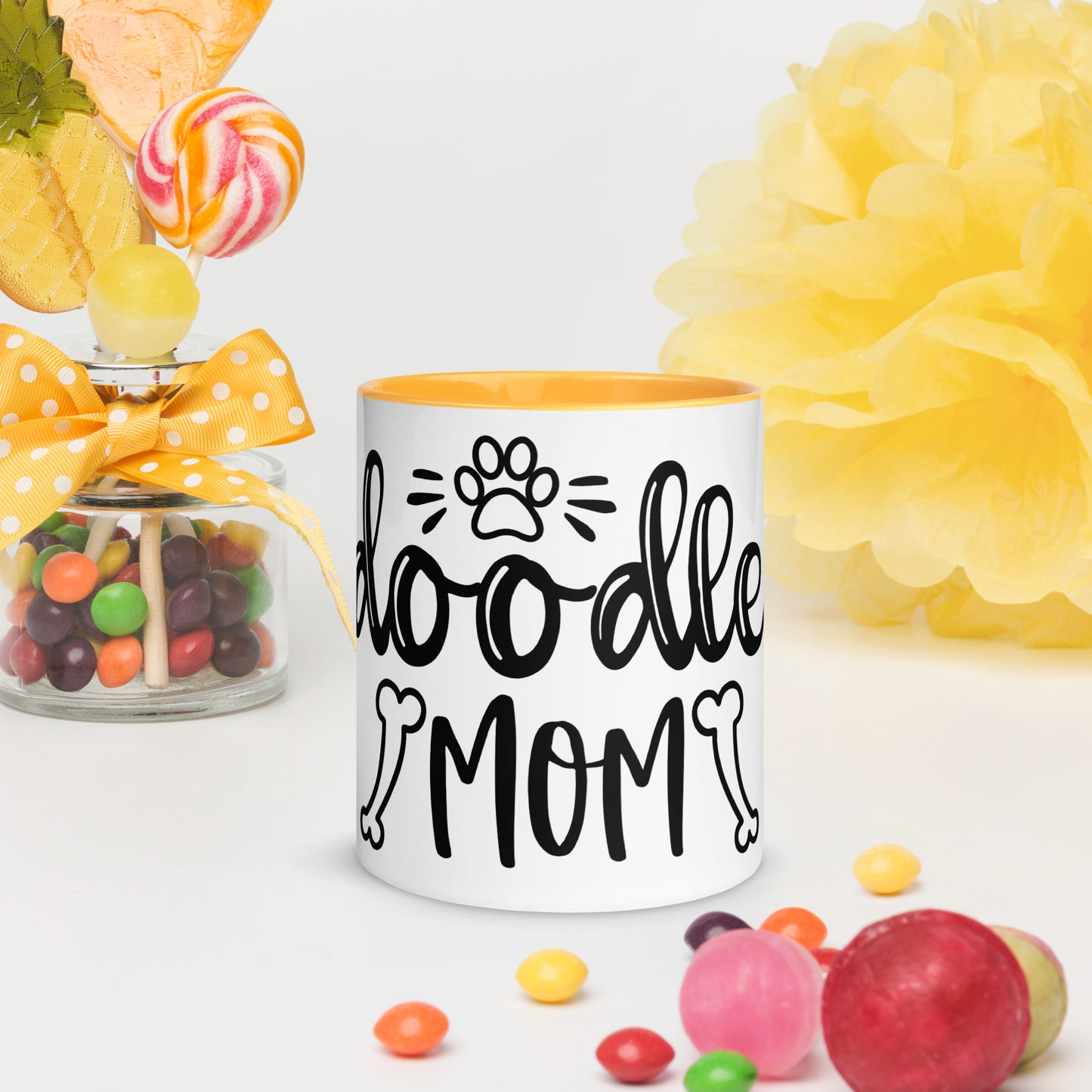 Doodle Mom Mug with Color Inside - Super Cute!