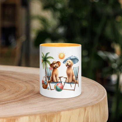 Doodles Beach Mug with Color Inside