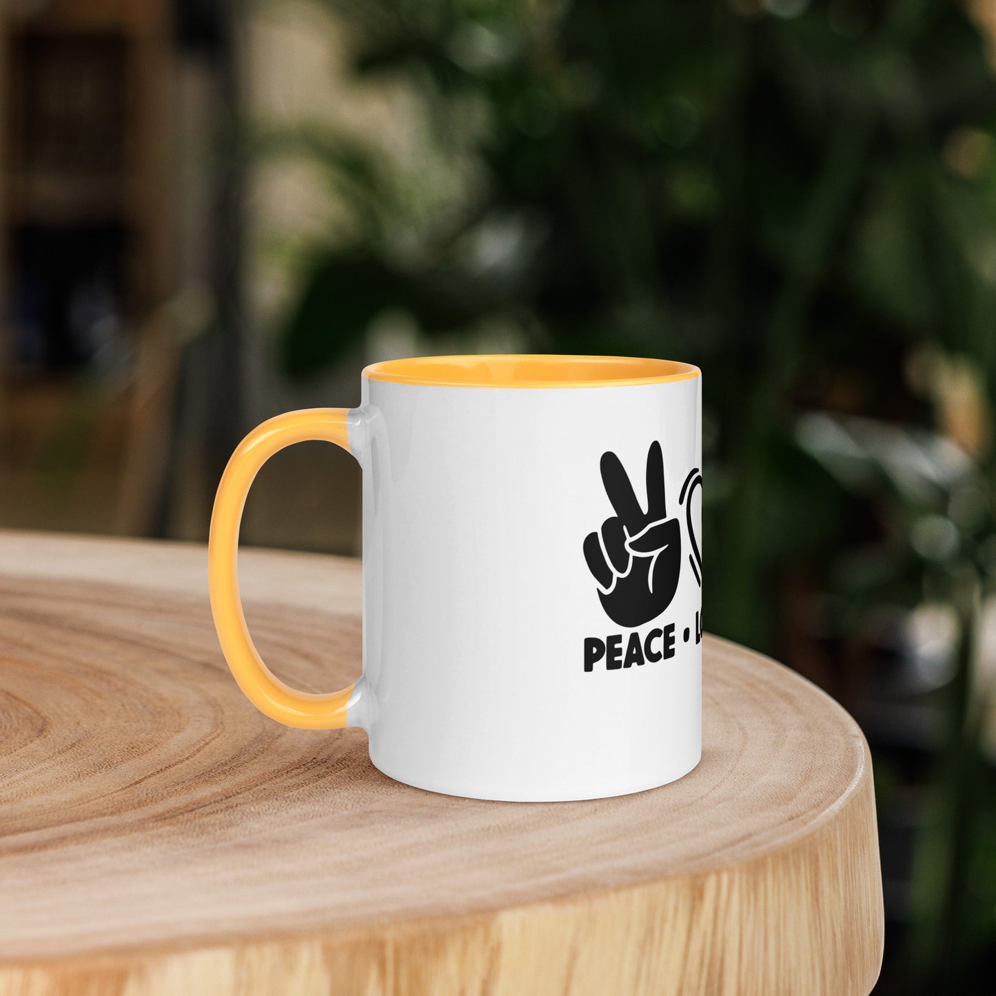 Peace Love Doodle Mug with Color Inside