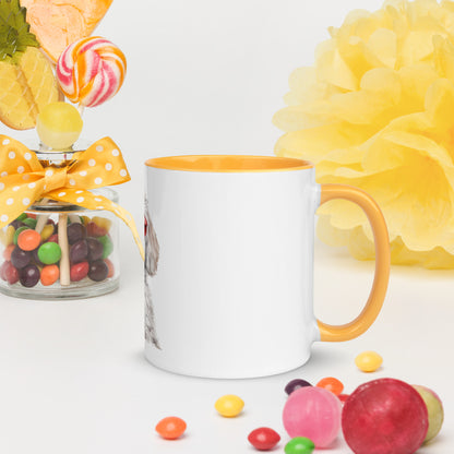 White Doodle Mug with Color Inside