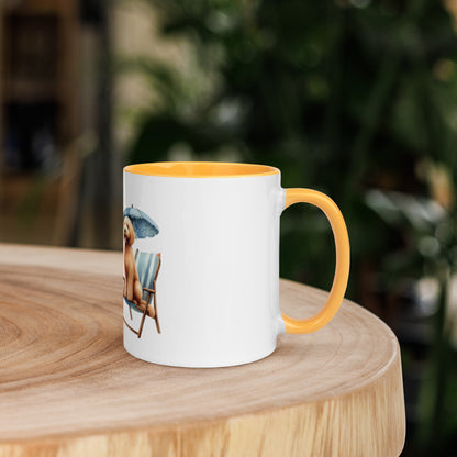 Doodles Beach Mug with Color Inside