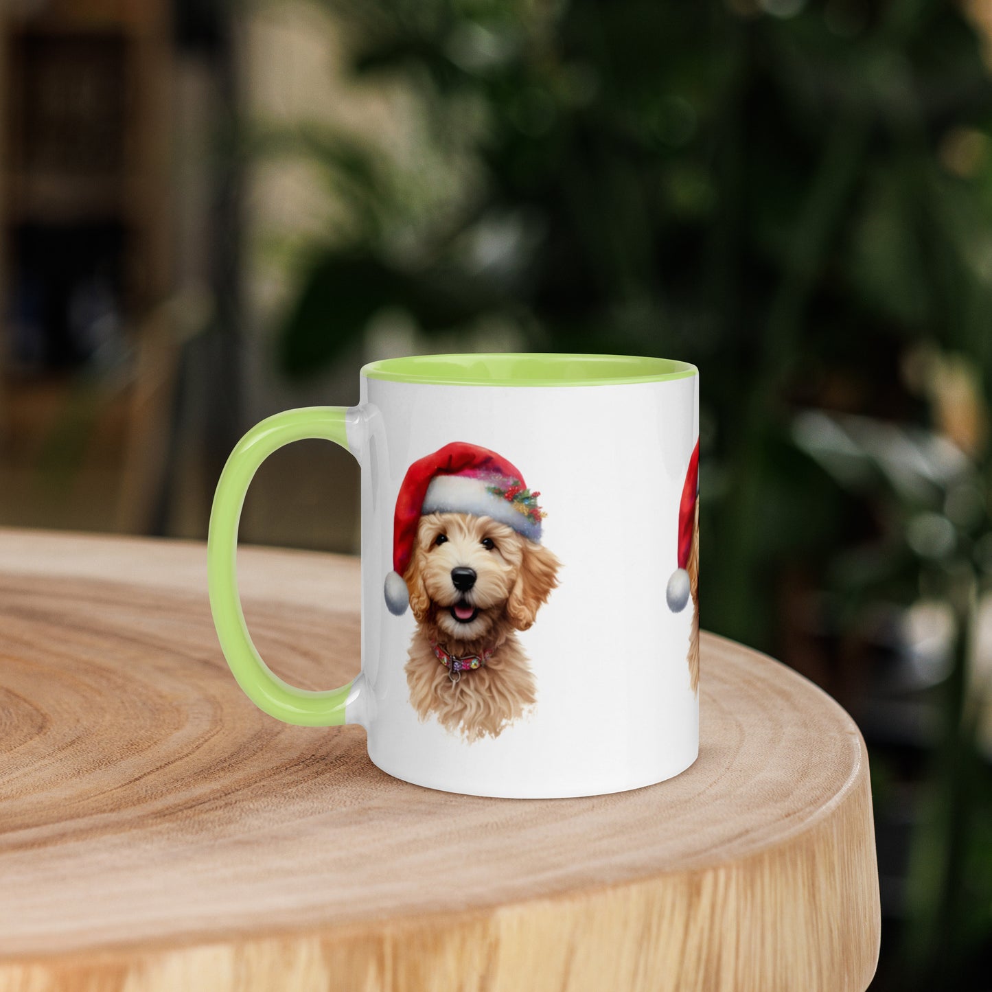 Christmas Doodle Puppy Mug with Color Inside