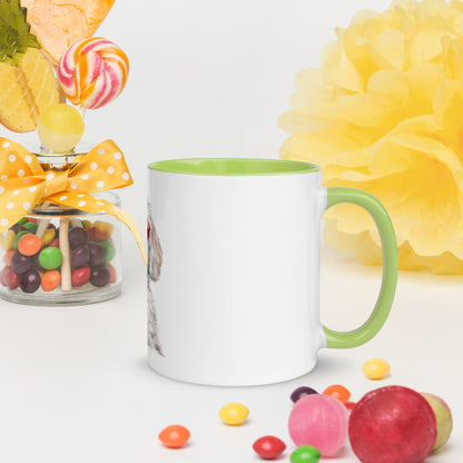 White Doodle Mug with Color Inside