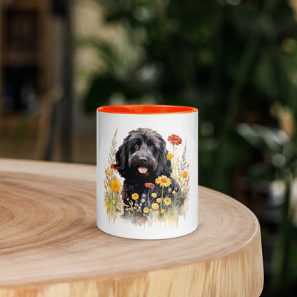 Black Doodle Mug with Color Inside