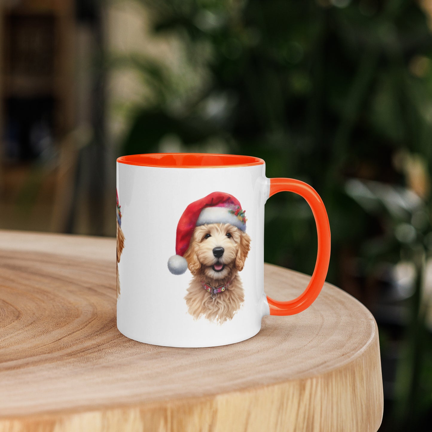 Christmas Doodle Puppy Mug with Color Inside