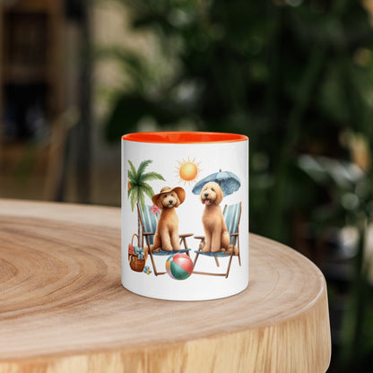 Doodles Beach Mug with Color Inside