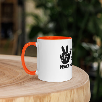 Peace Love Doodle Mug with Color Inside