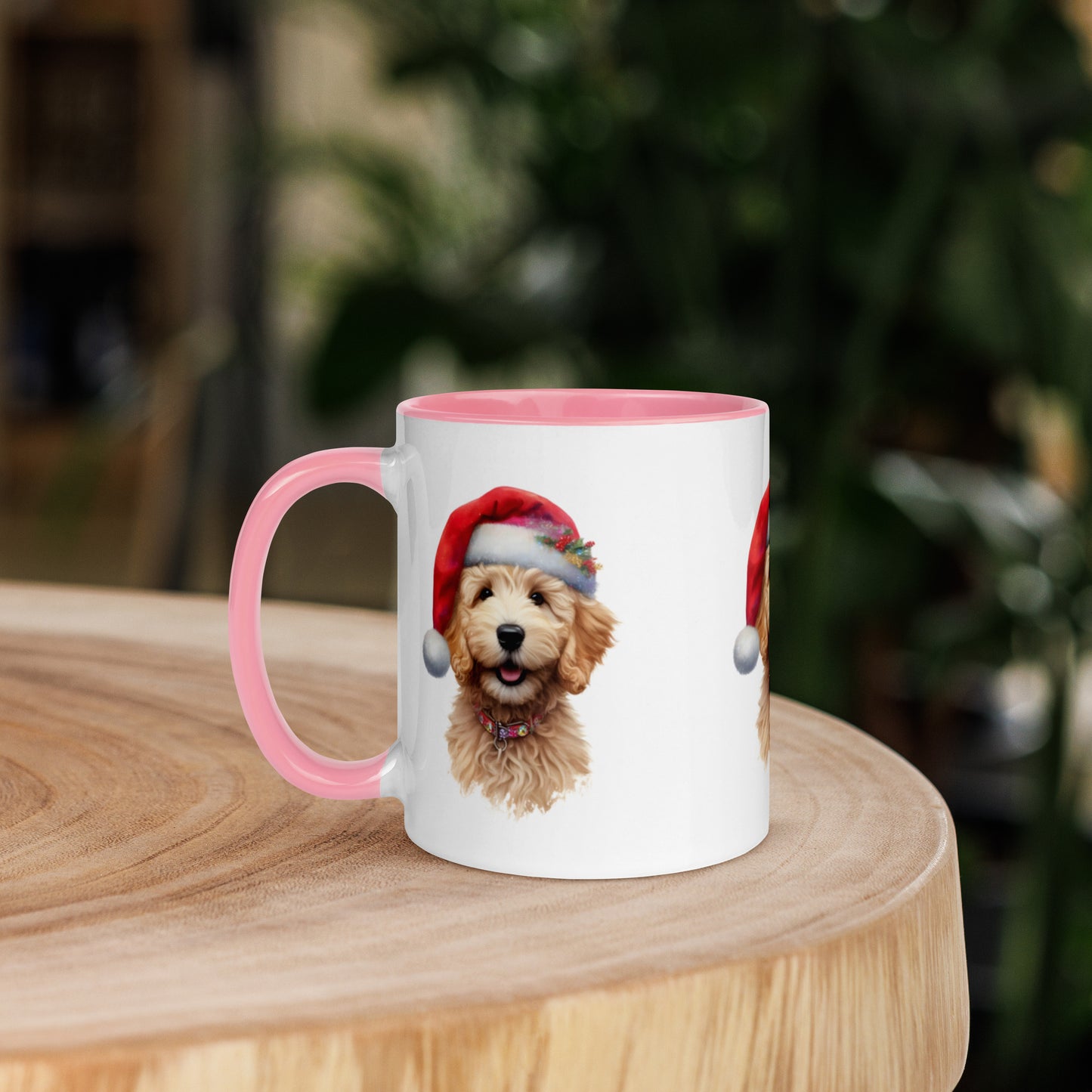 Christmas Doodle Puppy Mug with Color Inside