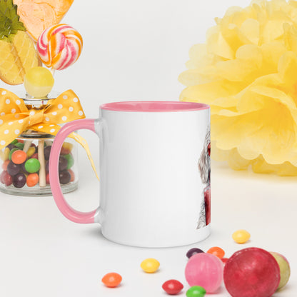 White Doodle Mug with Color Inside