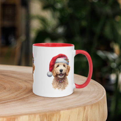 Christmas Doodle Puppy Mug with Color Inside