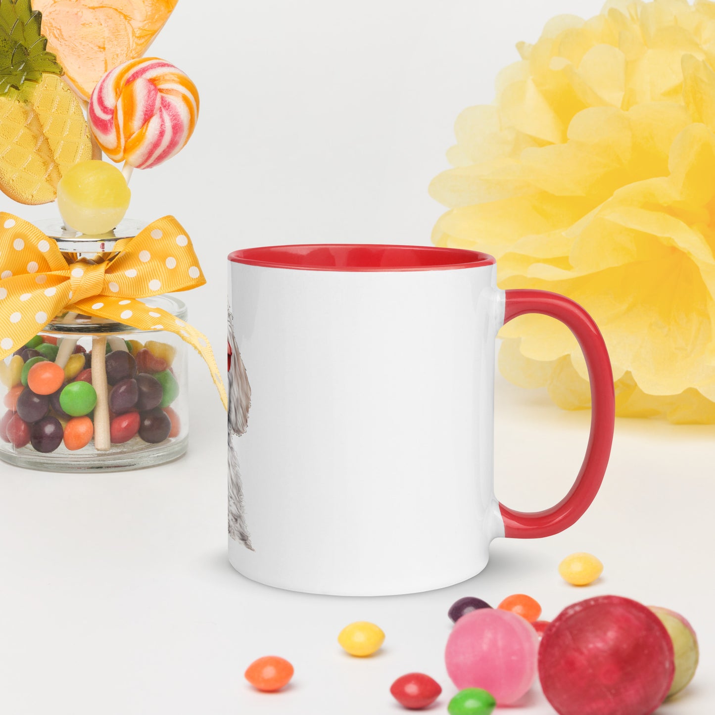 White Doodle Mug with Color Inside