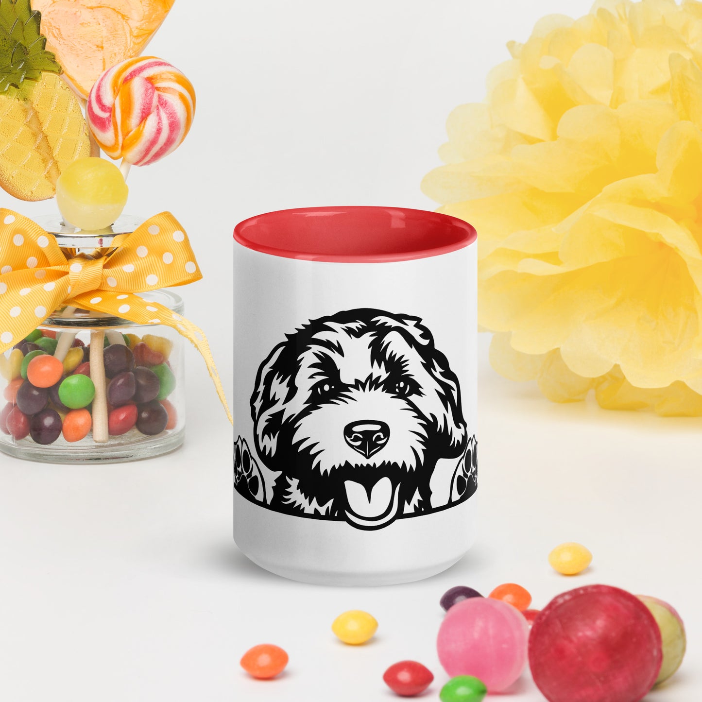 Dood Mug with Color Inside - Adorable Doodle!