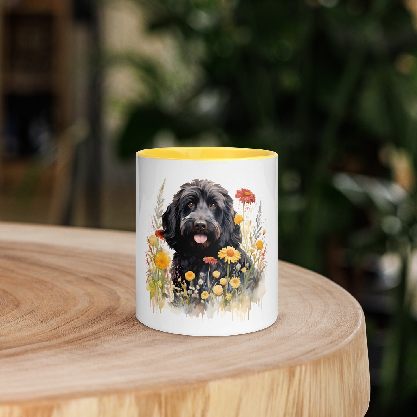 Black Doodle Mug with Color Inside