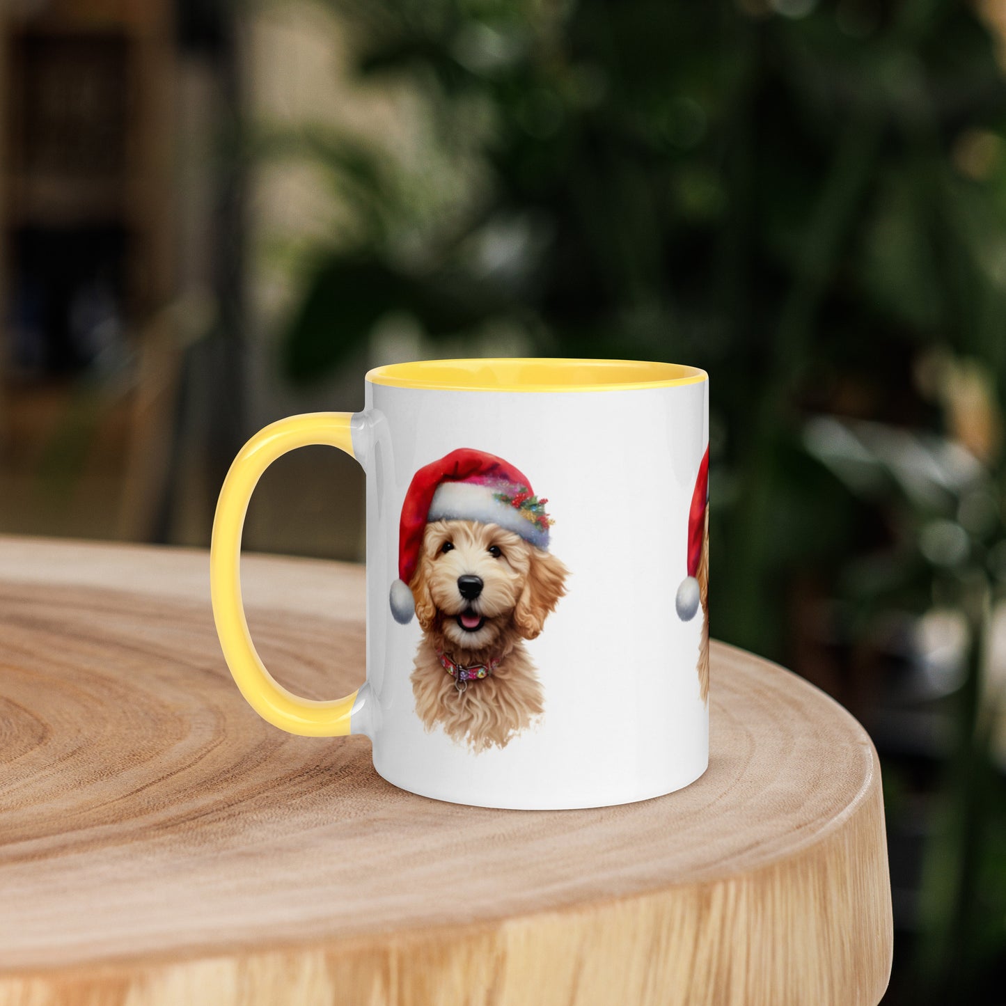 Christmas Doodle Puppy Mug with Color Inside