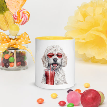 White Doodle Mug with Color Inside