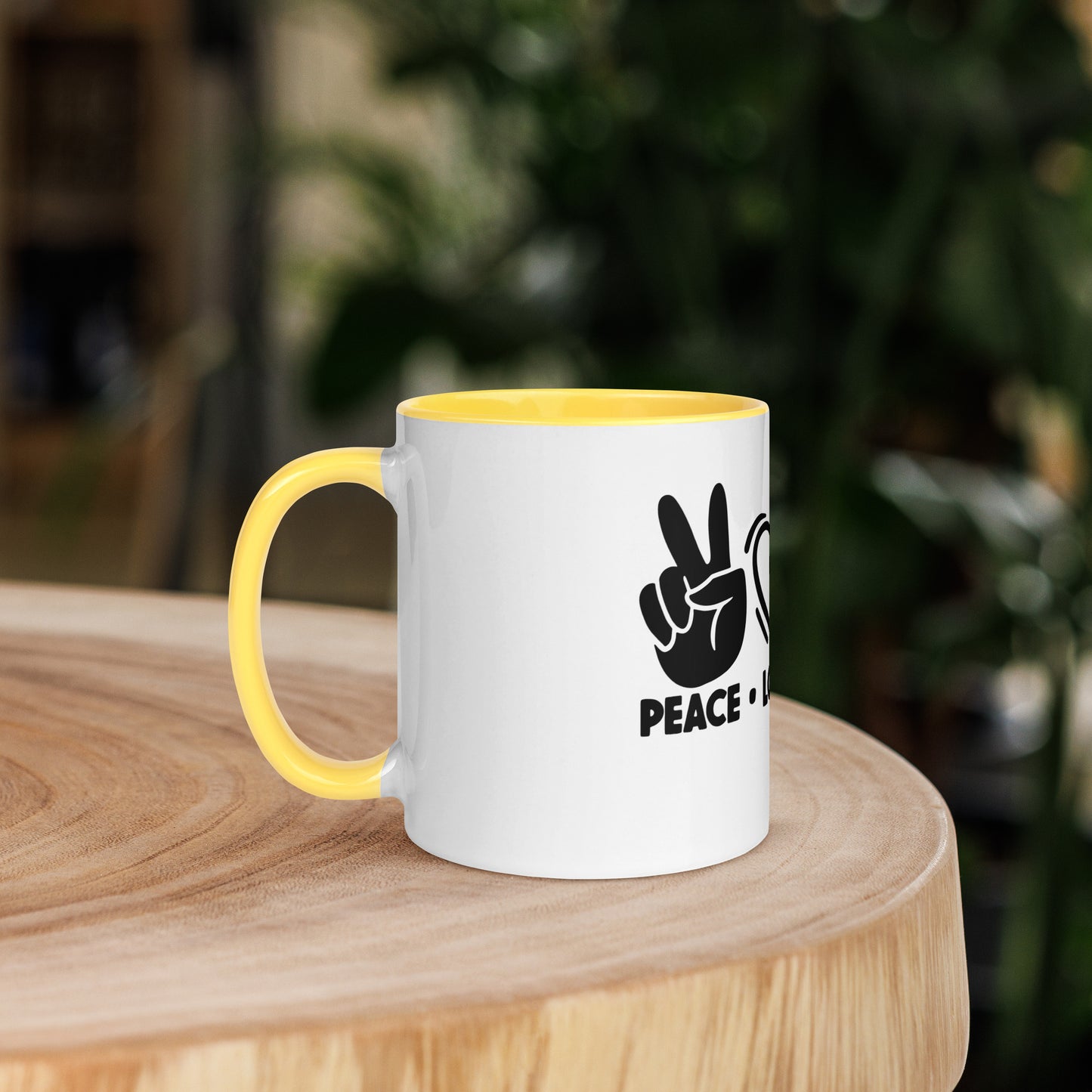 Peace Love Doodle Mug with Color Inside