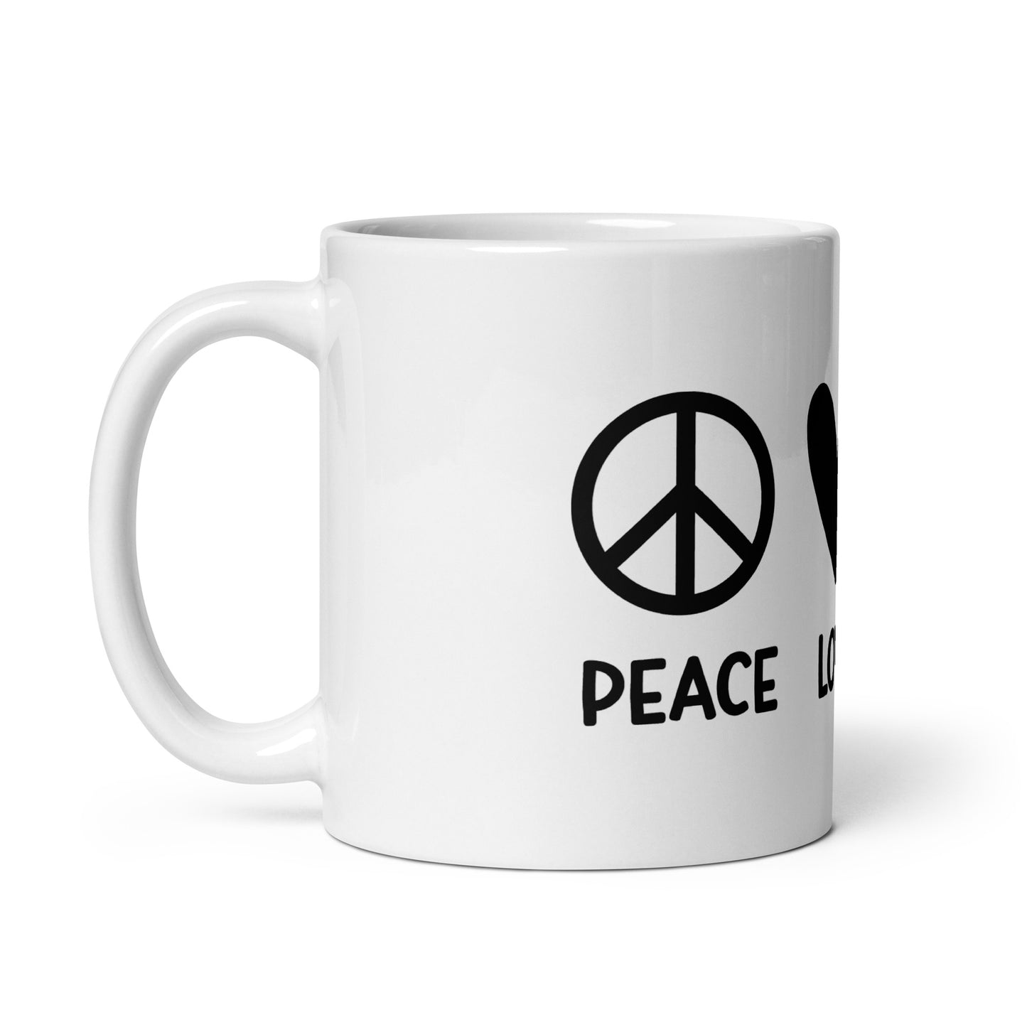 Peace Love Goldendoodle White Glossy Mug