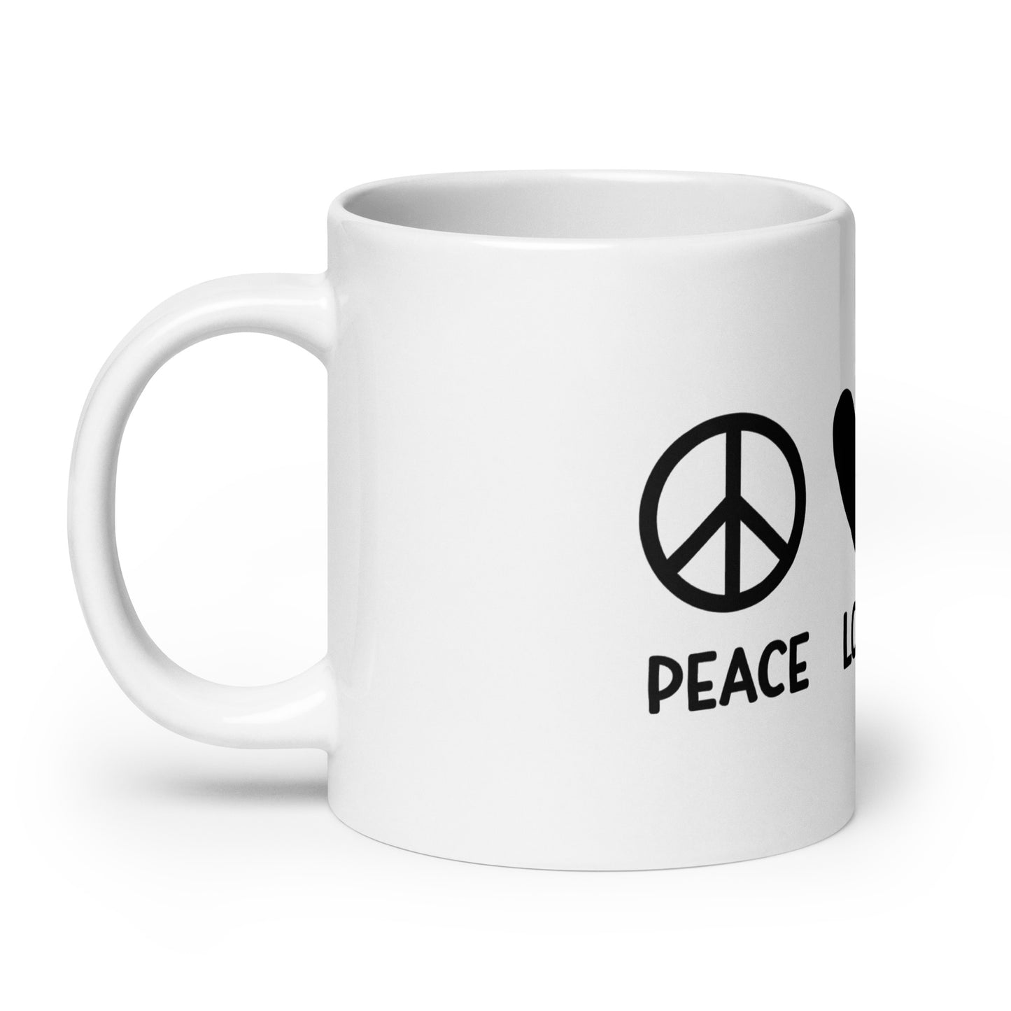 Peace Love Goldendoodle White Glossy Mug